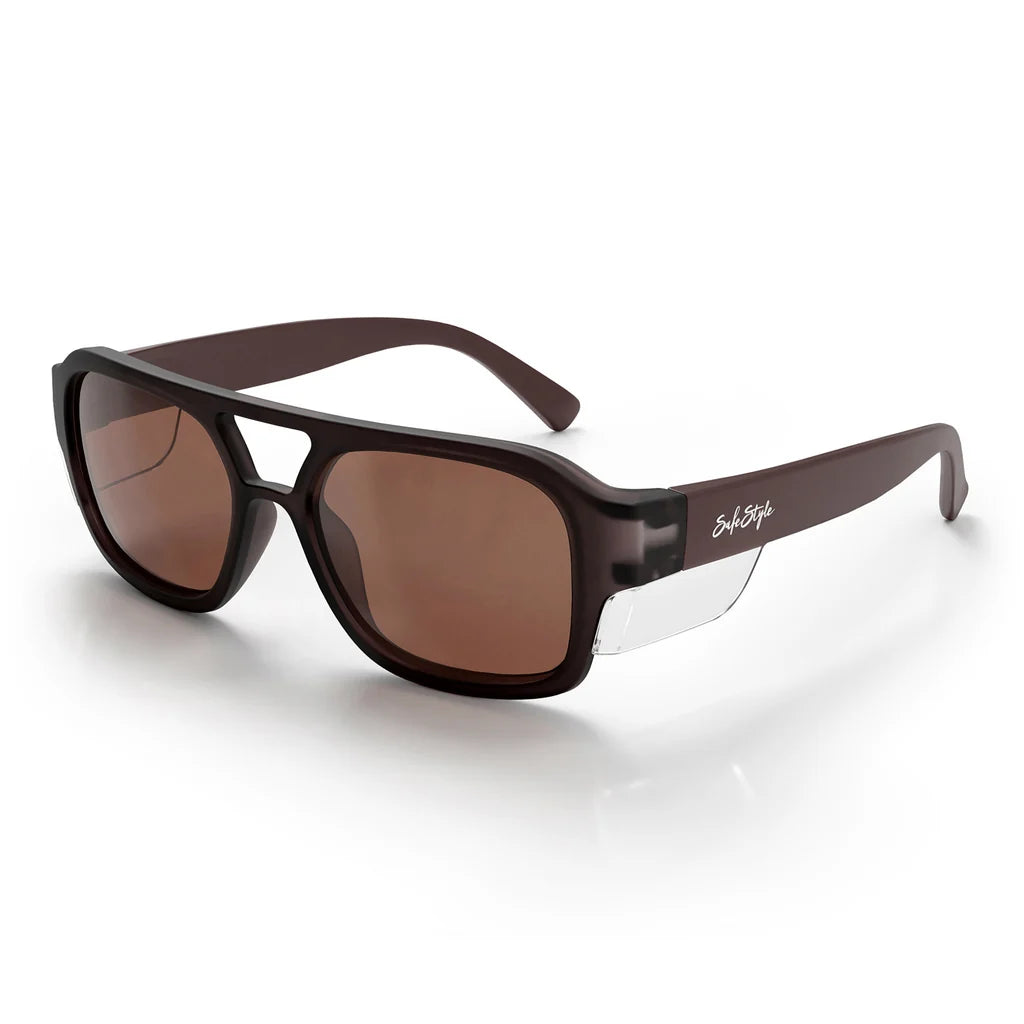 SafeStyle Skylines Chocolate Frame Brown Polarised Lens Safety Glasses