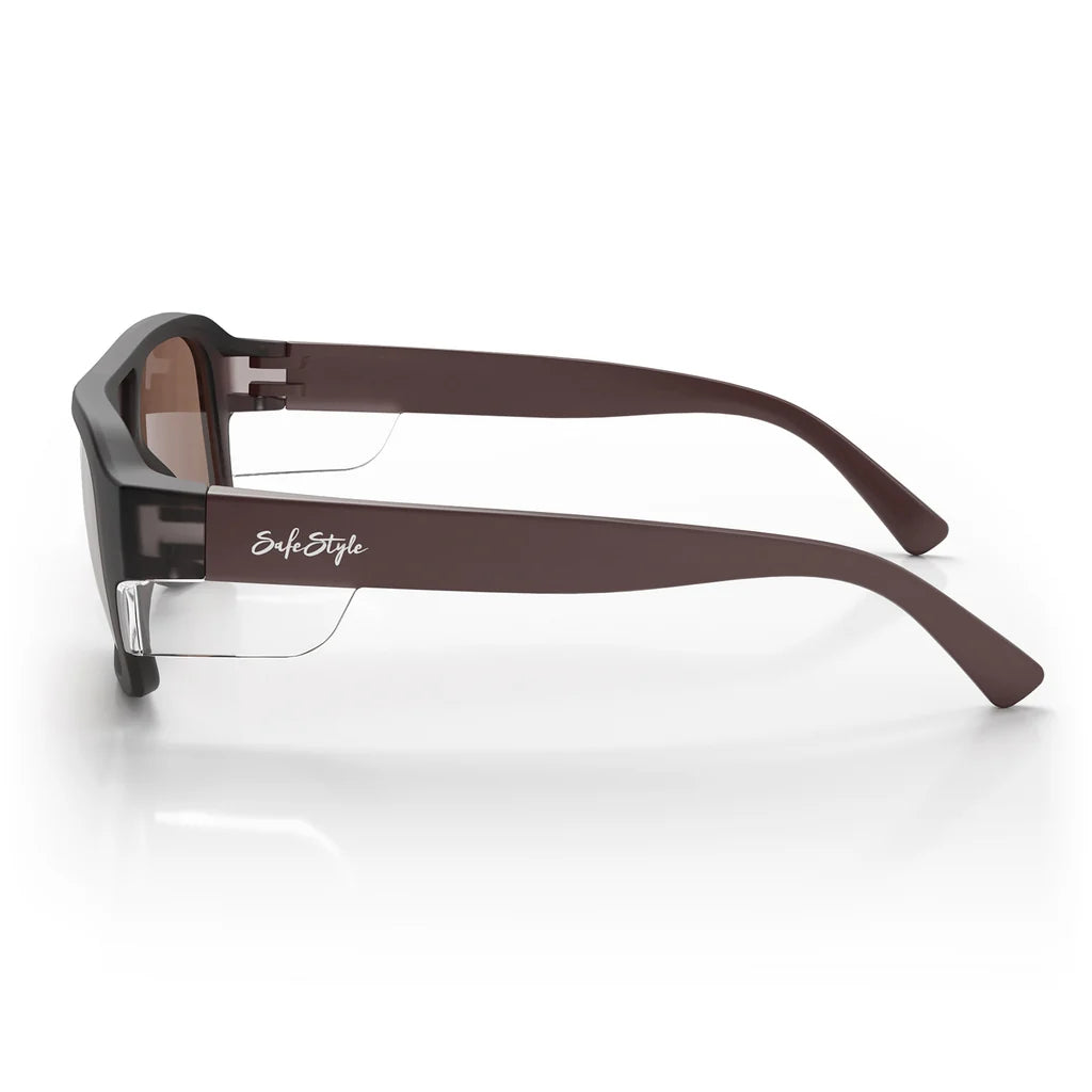SafeStyle Skylines Chocolate Frame Brown Polarised Lens Safety Glasses