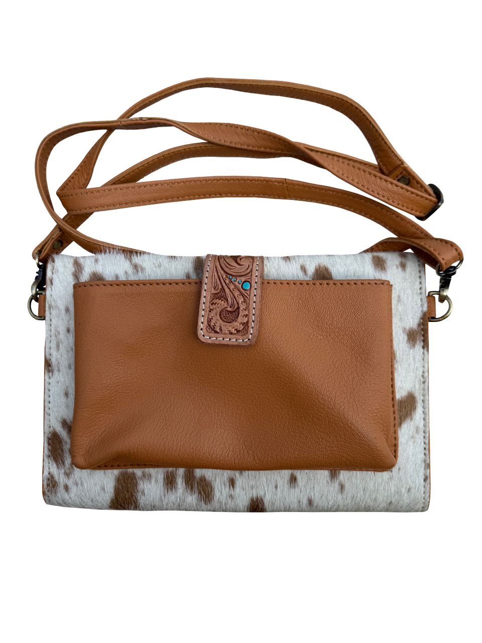 The Design Edge Cowhide Sunflower Tooling Leather Wallet Bag – AB86