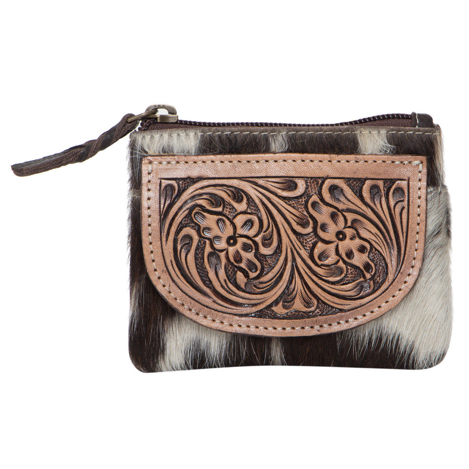 The Design Edge Tooling Leather Cowhide Zip Purse – AC46