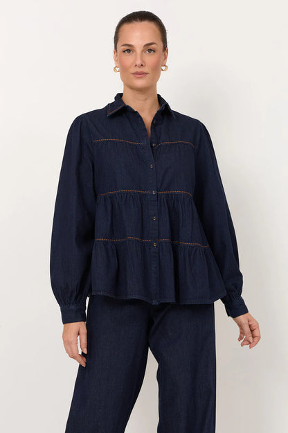 Adorne Eliza Lightweight Denim Shirt