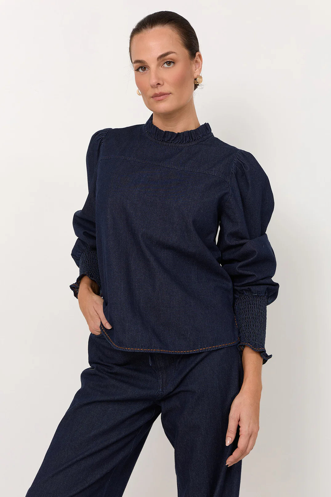 Adorne Olivia Lightweight Denim Top