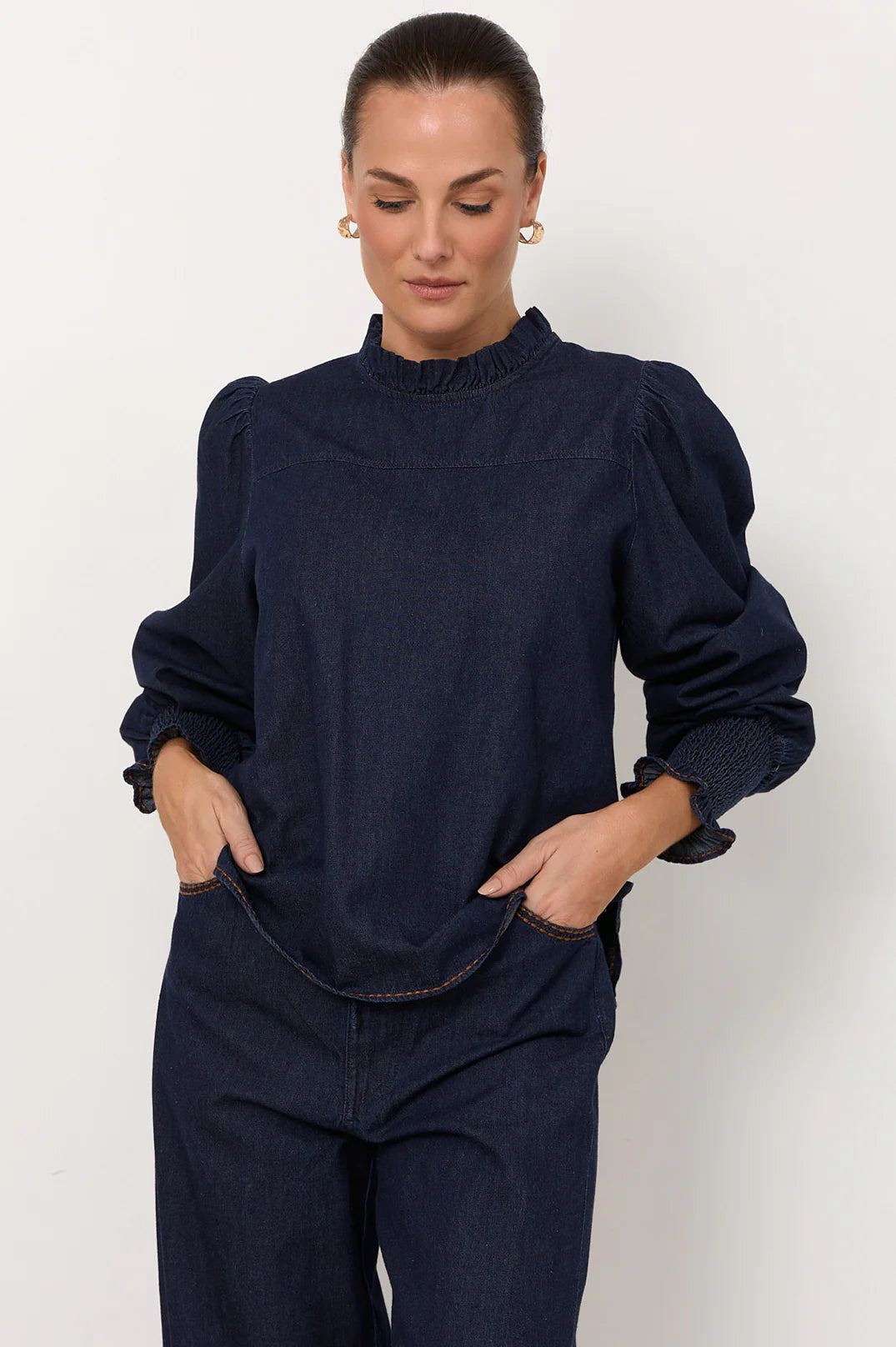 Adorne Olivia Lightweight Denim Top