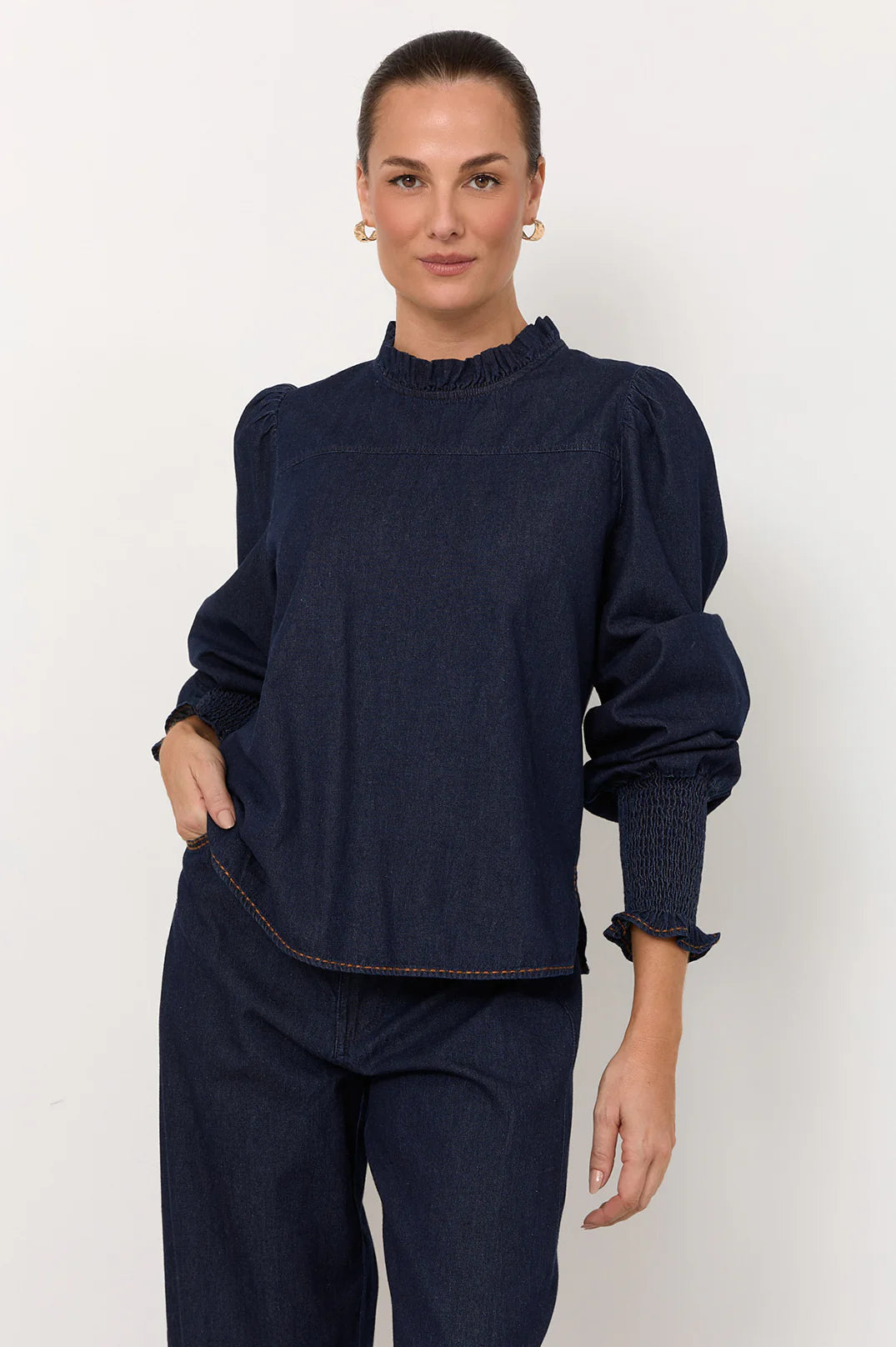 Adorne Olivia Lightweight Denim Top