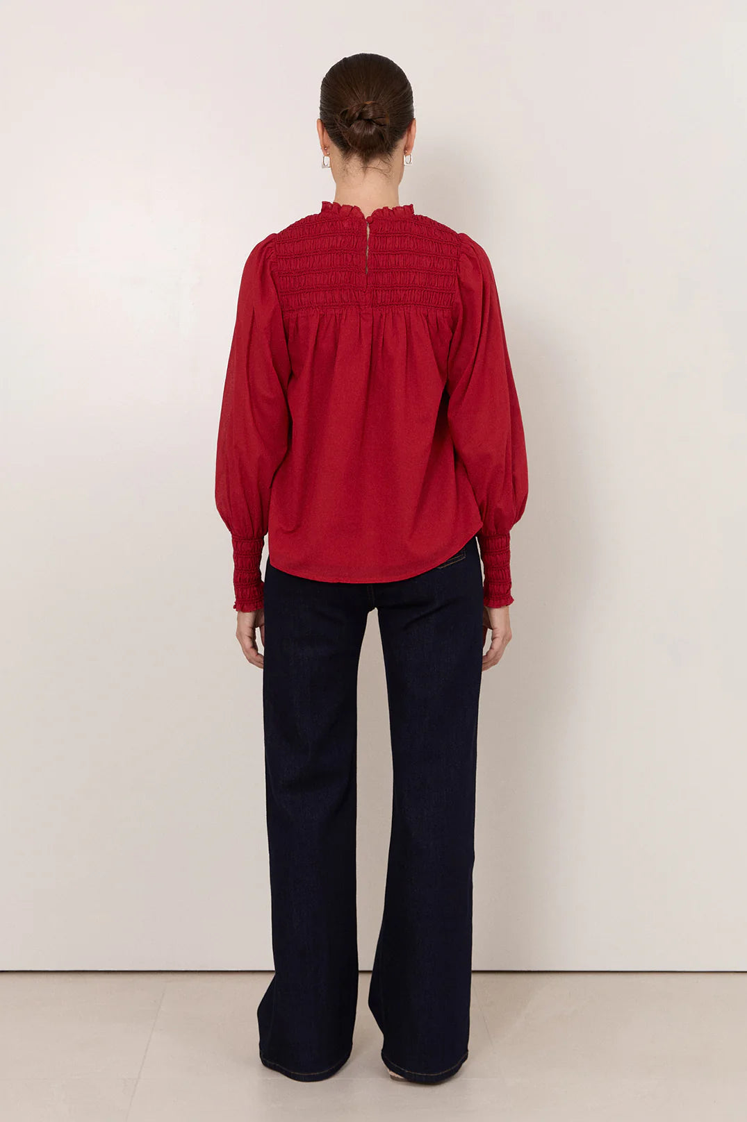 Adorne Valentina Shirred Top - Red