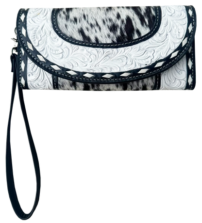 The Design Edge Tooling Leather Cowhide Trifold Wristlet Wallet – AW39 – Mateo