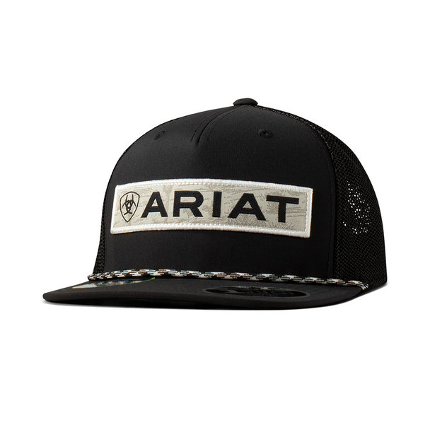 Ariat Mens Desert Patch Mesh Black Snap Back Cap