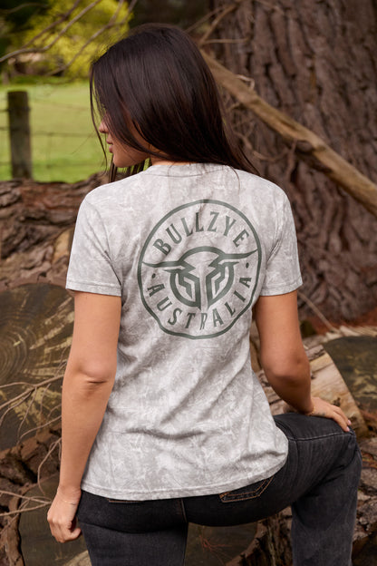 Bullzye Women’s Dusty V-Neck Short Sleeve Tee