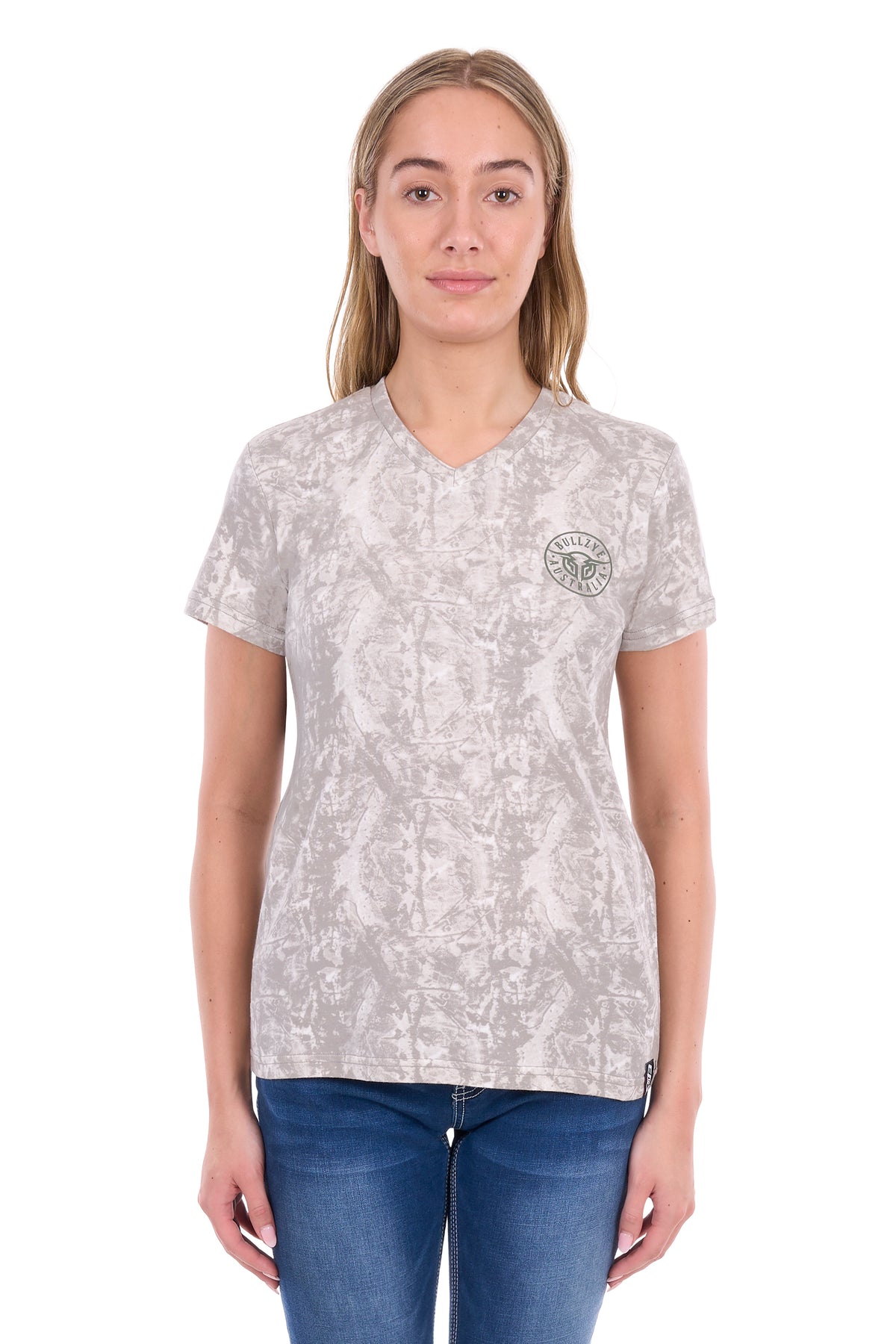 Bullzye Women’s Dusty V-Neck Short Sleeve Tee