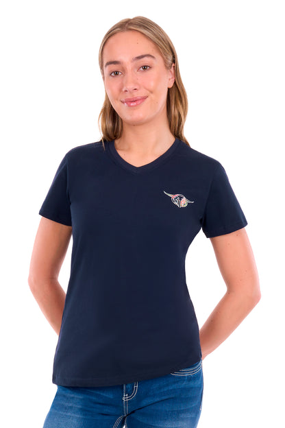 Bullzye Women’s Belle V-Neck Short Sleeve Tee