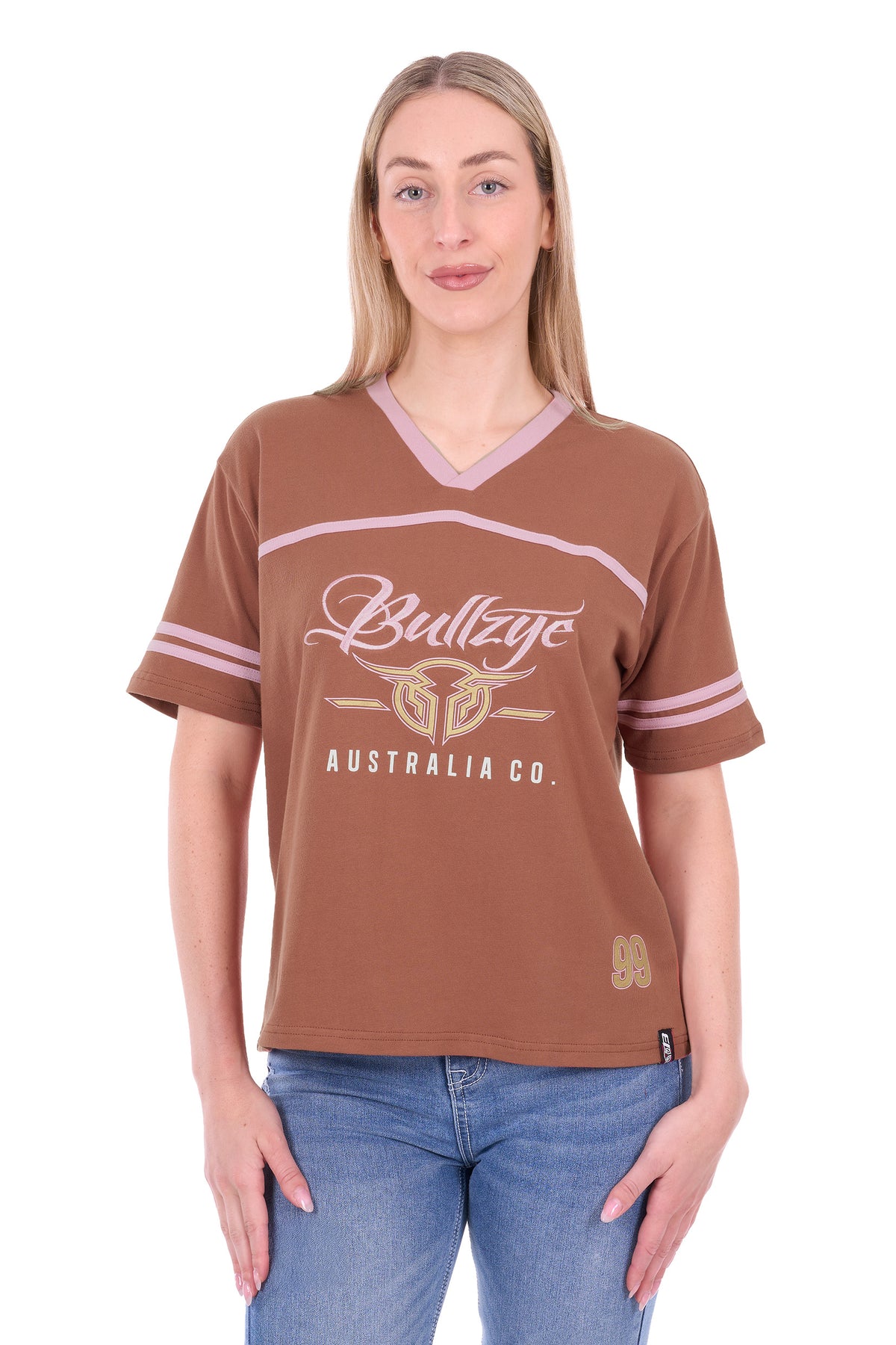 Bullzye Women’s Quincy Oversized V-Neck Tee