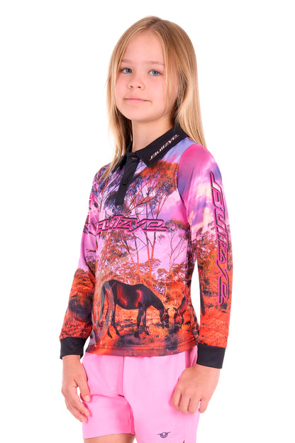 Bullzye Girl’s Grazing Horse Long Sleeve Tee