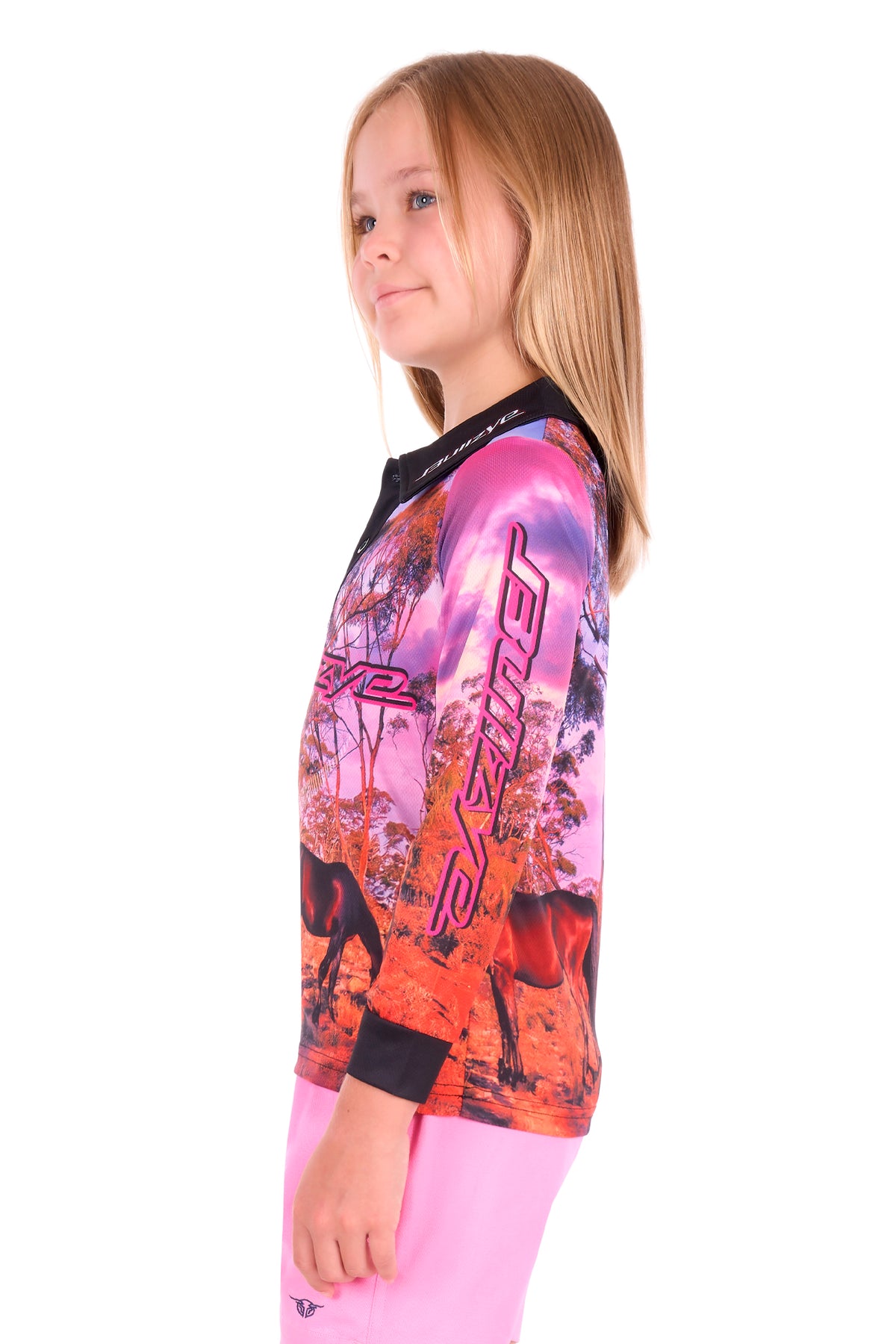 Bullzye Girl’s Grazing Horse Long Sleeve Tee