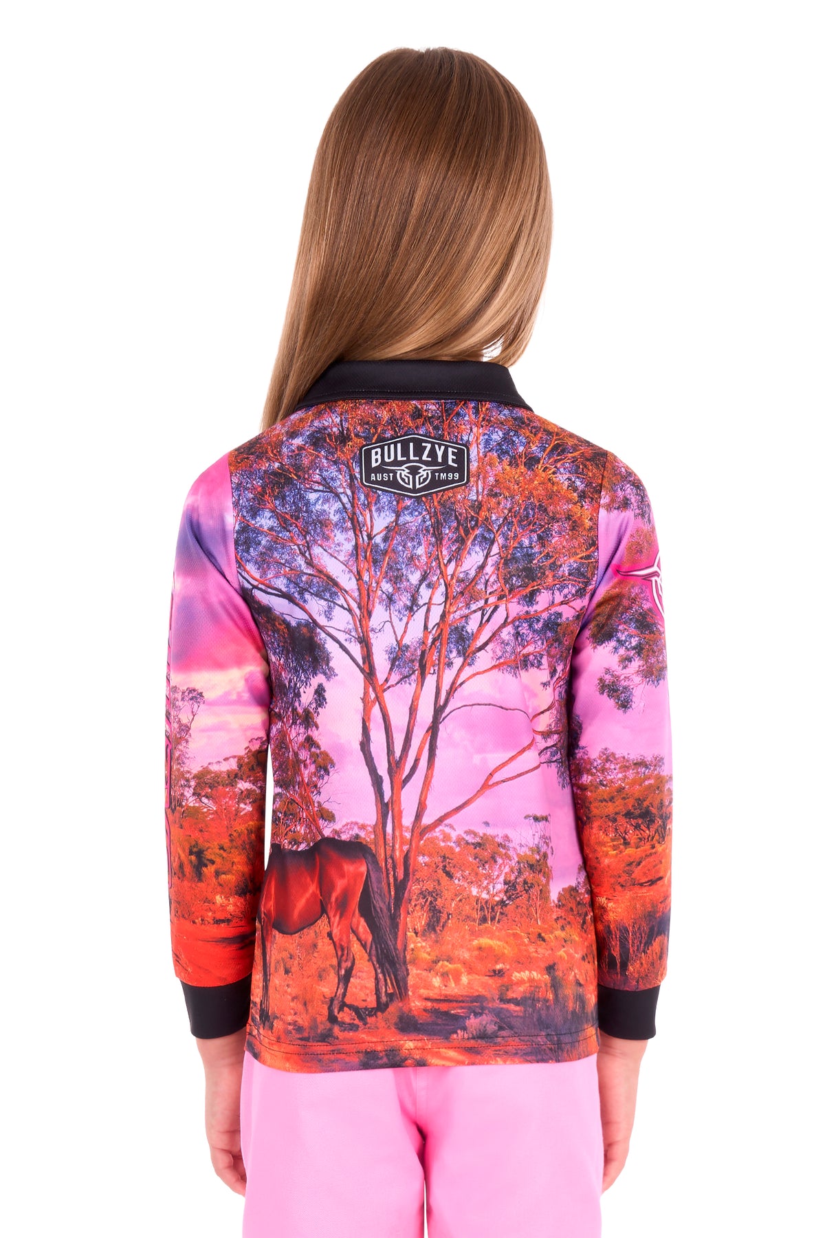 Bullzye Girl’s Grazing Horse Long Sleeve Tee