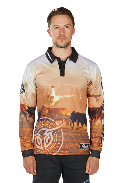 Bullzye Men’s Helicopter Long Sleeve Tee