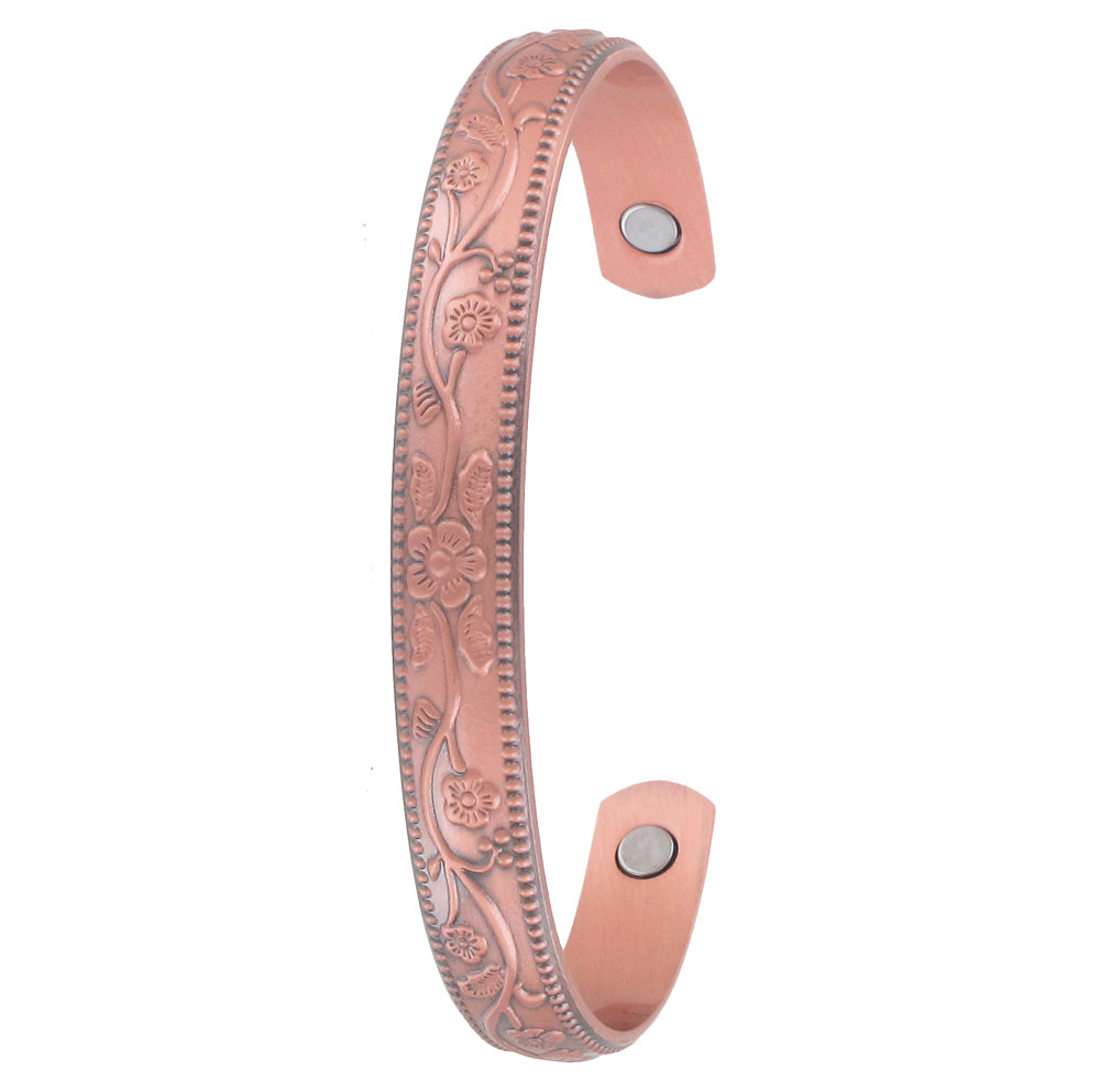 Tulmur Floral Raised design copper Bangle