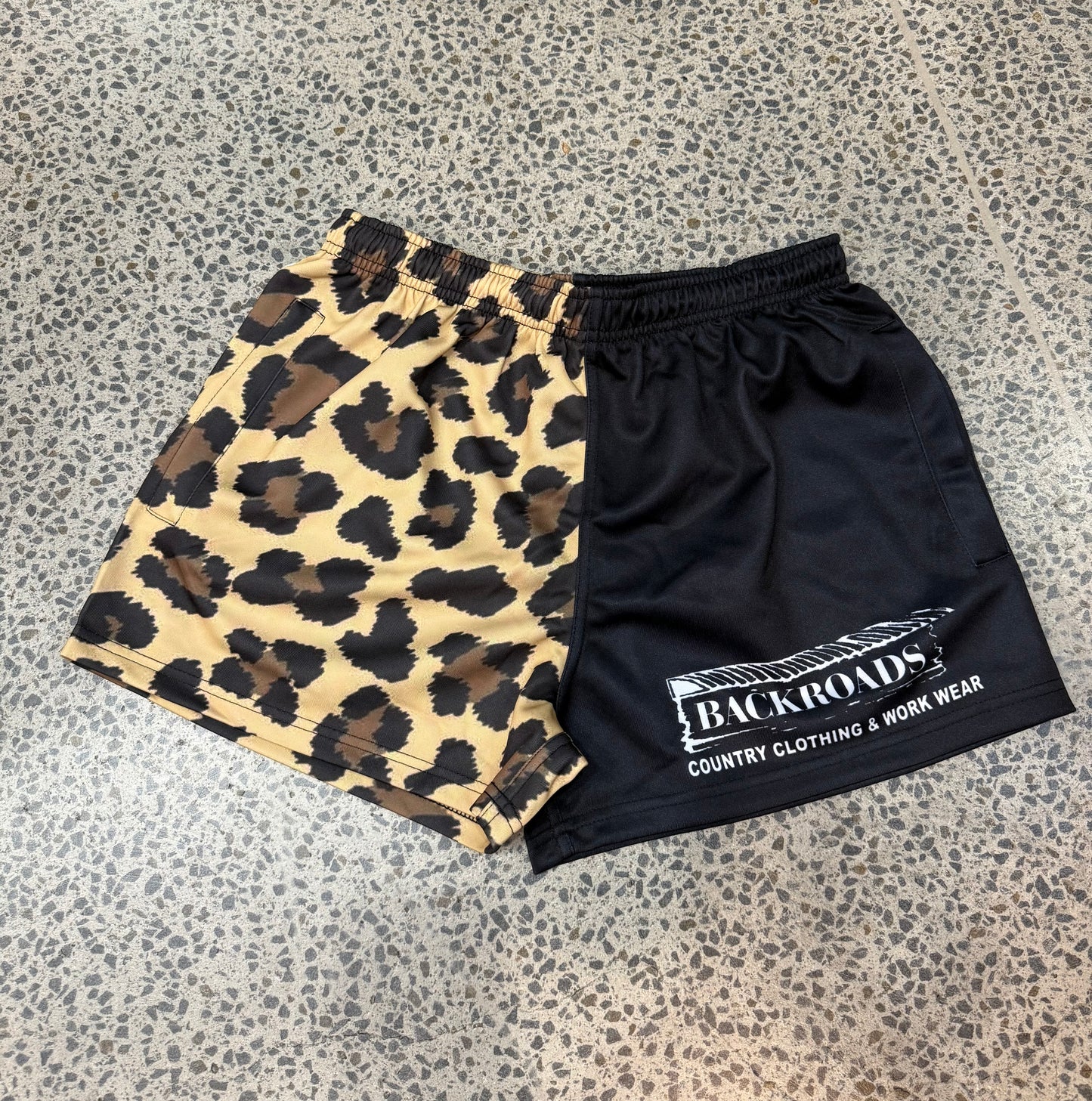 Backroads Footy Shorts - Leopard