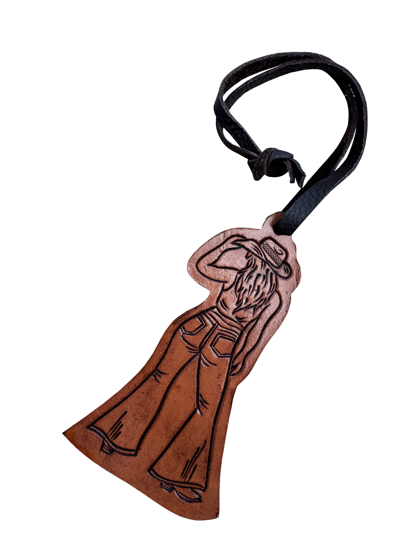 The Design Edge BC Cowgirl – Tooled Leather Bag Charm