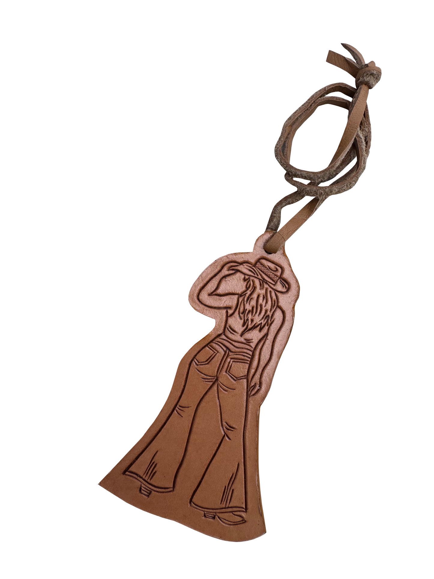 The Design Edge BC Cowgirl – Tooled Leather Bag Charm