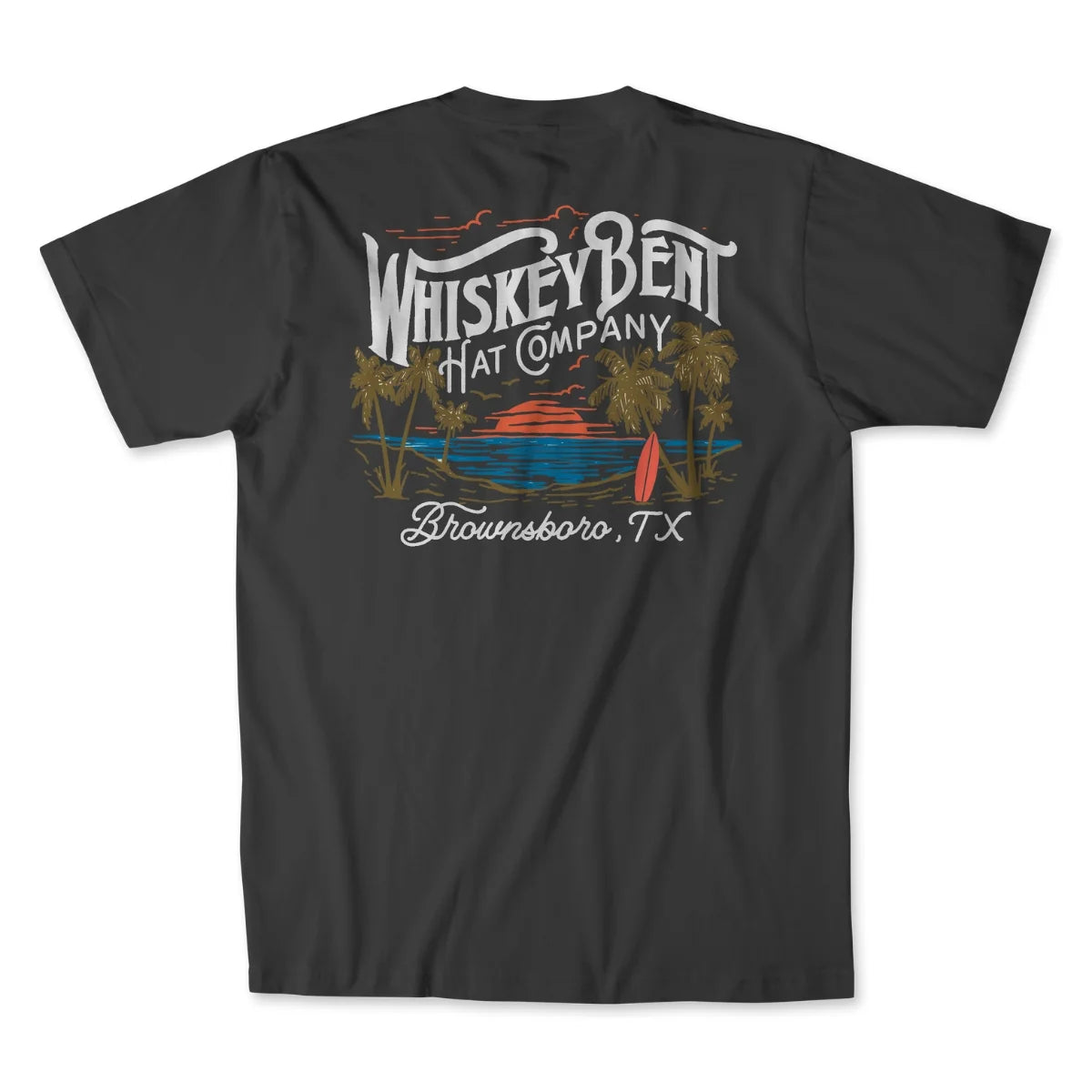 Whiskey Bent Hat Co. Beach Front Dark Grey T-shirt