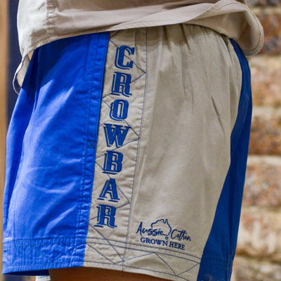 Pauly Youth Short Australian Cotton Beige | Cobalt Blue | Denim Harlequin AUSPHBCD