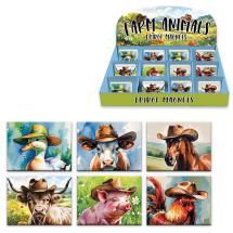 Malmar 8cm Magnet with Funny Farmyard Animal Wearing Cowboy Hat