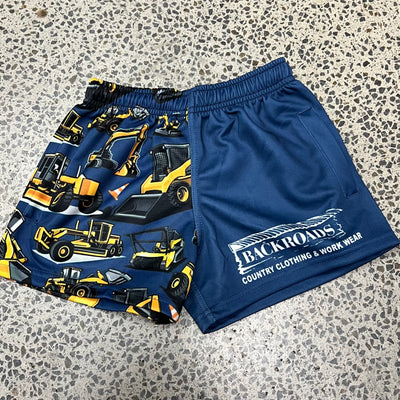 Backroads Kids Footy Shorts Blue/Diggers