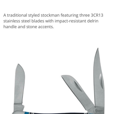 Cattlemans Cutlery 3 Blade pocket knife Blue
