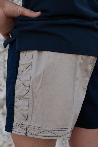 Crowbar Andy (Men's) Harlequin Drill Short (Clay | Navy)