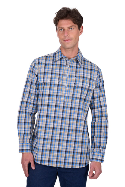Hard Slog Men's Gibson Half Placket Long Sleeve Shirt