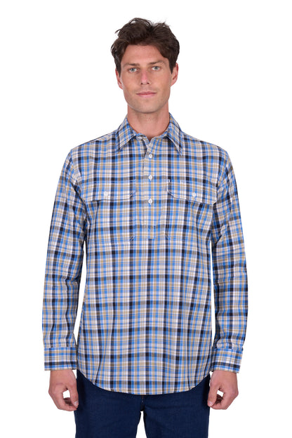 Hard Slog Men's Gibson Half Placket Long Sleeve Shirt