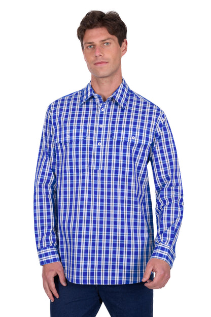 Hard Slog Men's Levers Half Placket Long Sleeve Shirt