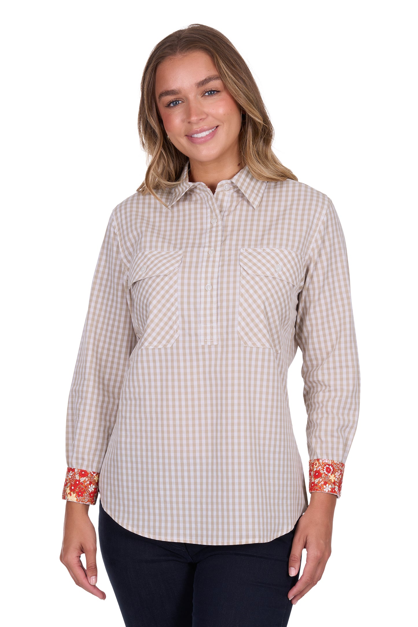 Hard Slog Women's Sara Half Placket Long Sleeve Shirt