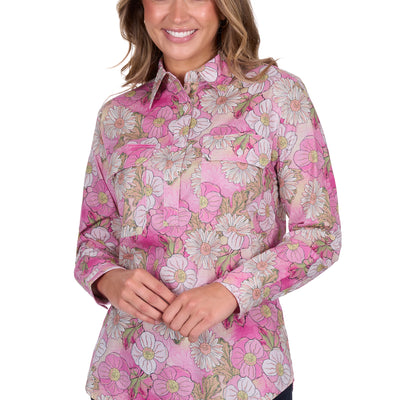 Hard Slog Women's Etta Half Placket Long Sleeve Shirt