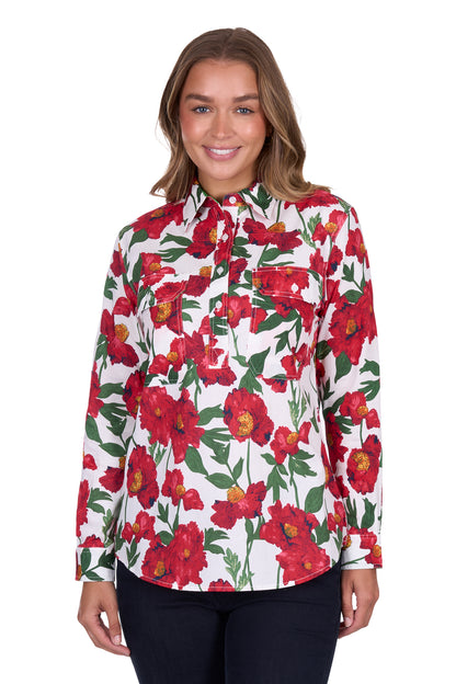 Hard Slog Women's Zoe Half Placket Long Sleeve Shirt