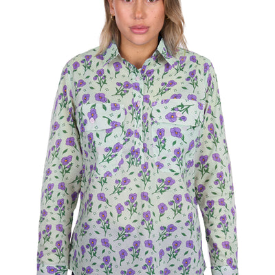 Hard Slog Women’s Lynn Half Placket Long Sleeve Shirt