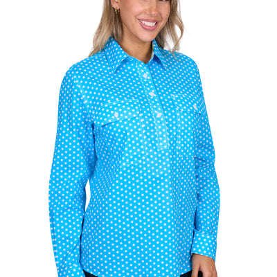 Hard Slog Women's Sia Half Placket Long Sleeve Shirt