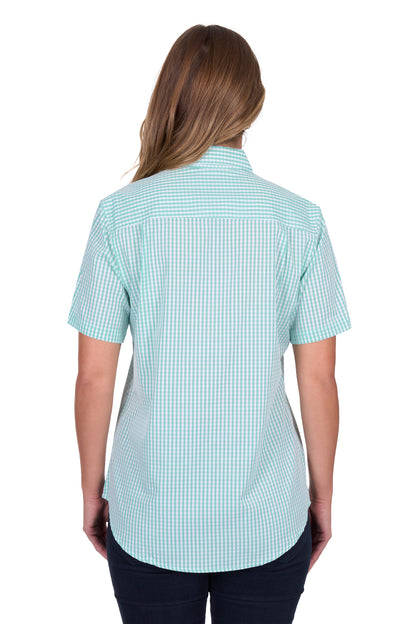 Hard Slog Women's Grace Half Placket Short Sleeve Shirt - Mint