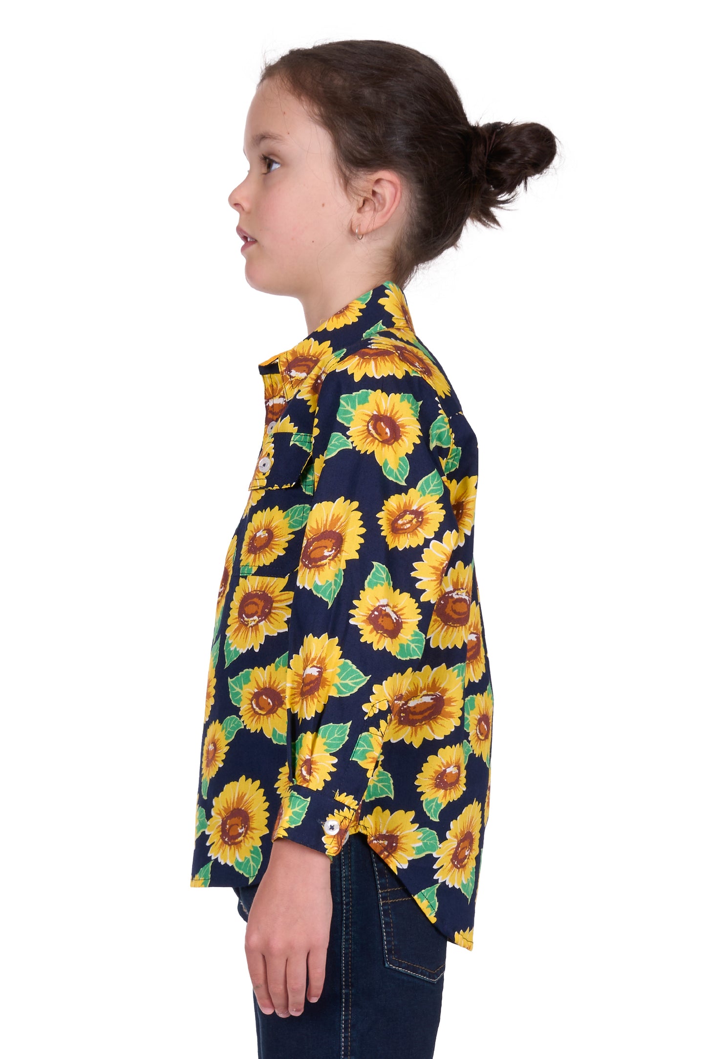 Hard Slog Girls Ally Half Placket Long Sleeve Shirt