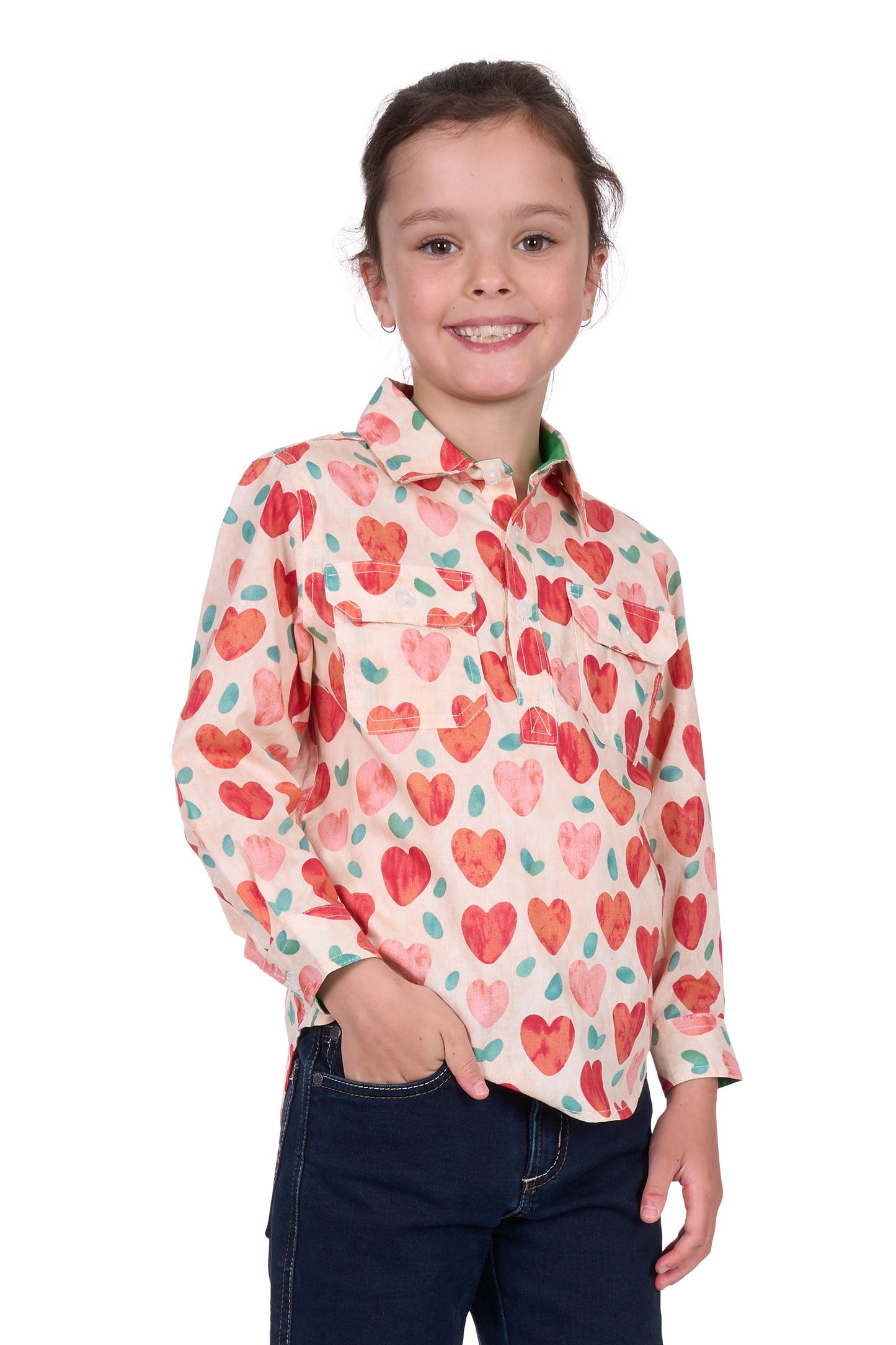 Hard Slog Kid’s Mira Half Placket Long Sleeve Shirt