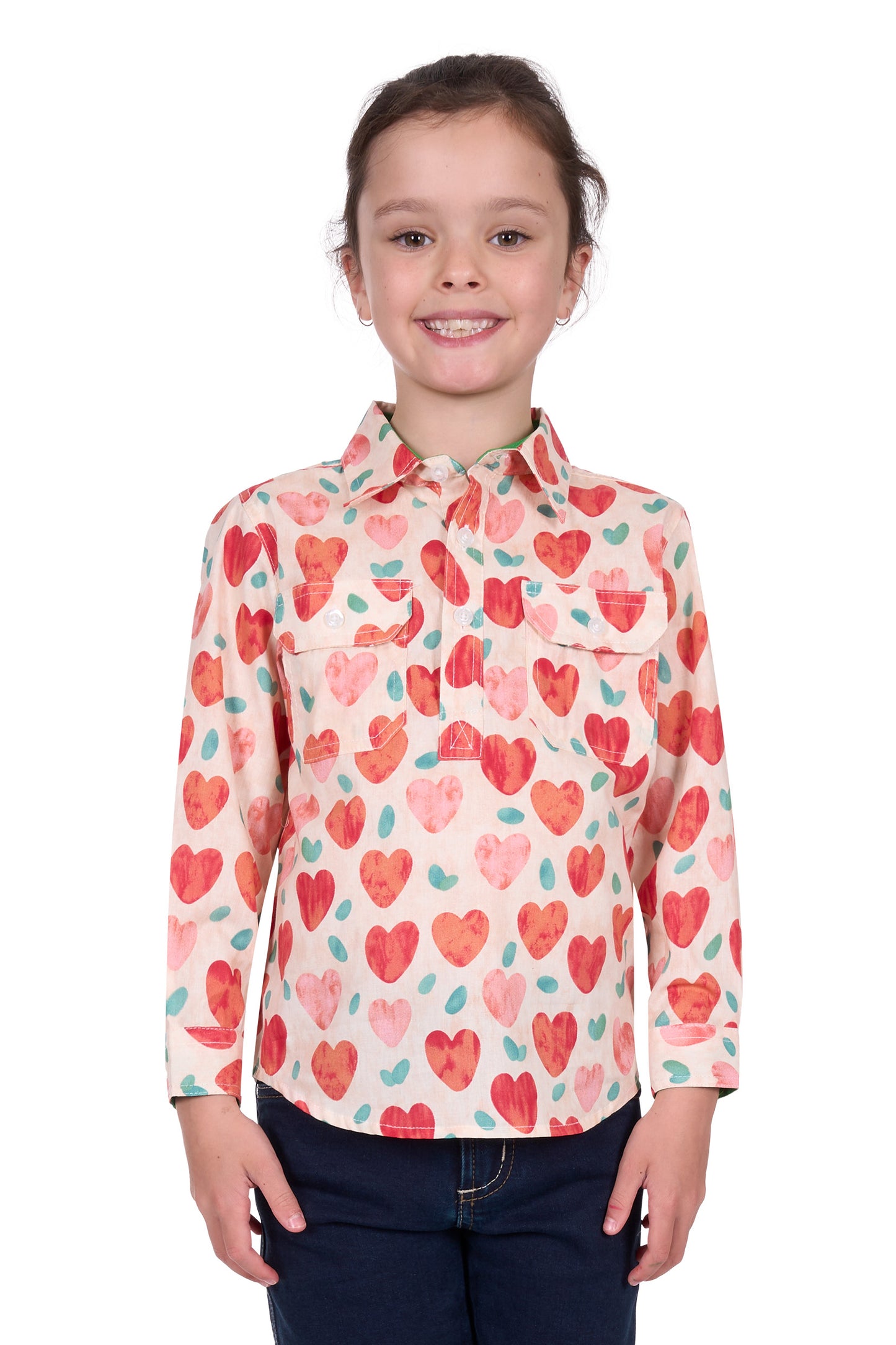 Hard Slog Kid’s Mira Half Placket Long Sleeve Shirt
