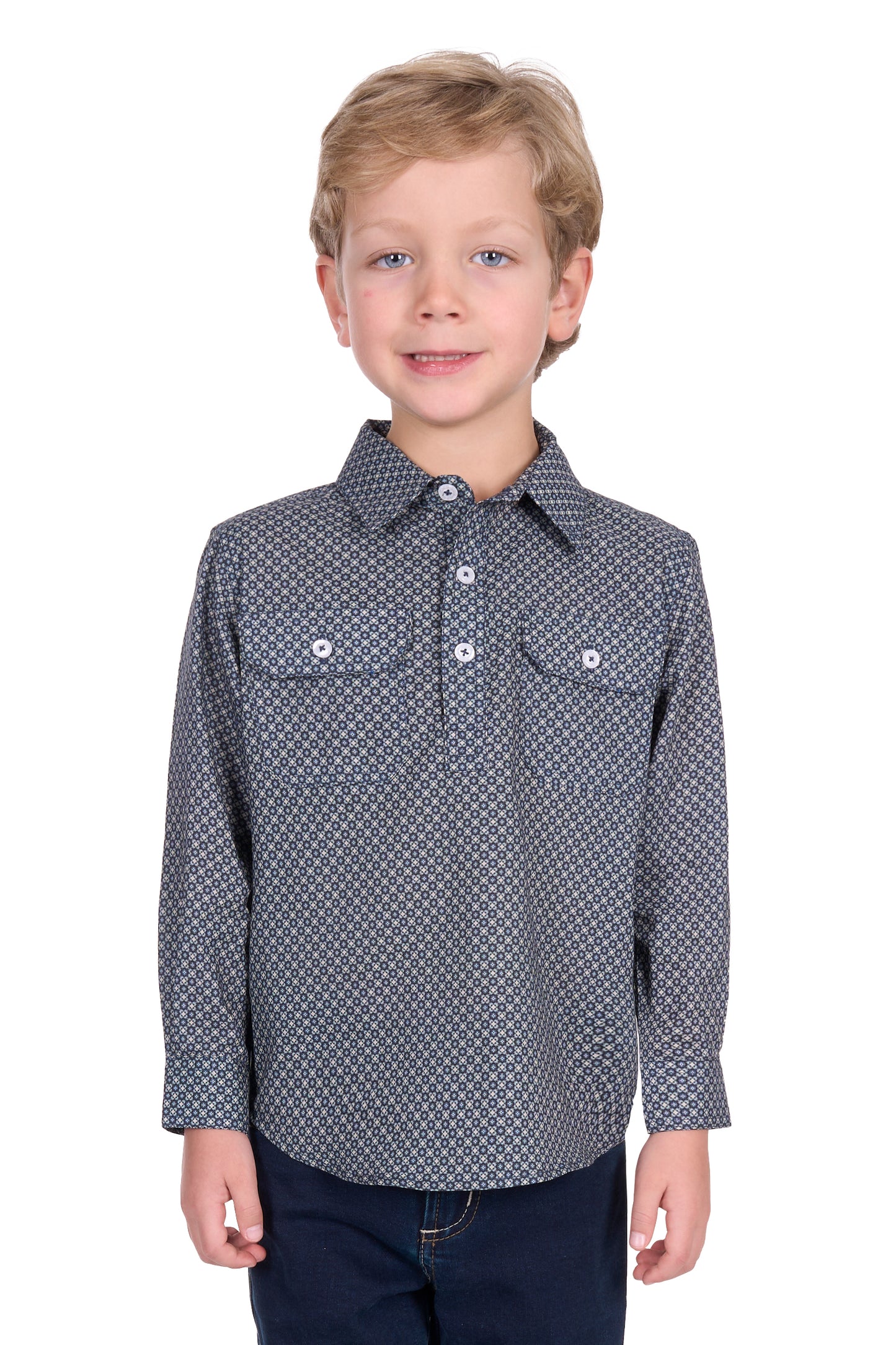 Hard Slog Kid's Tomson Half Placket Long Sleeve Shirt