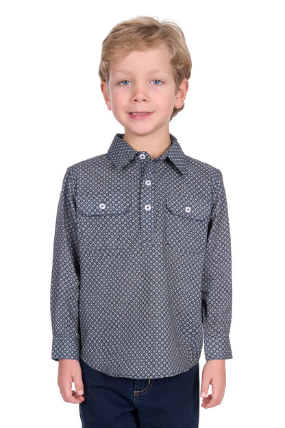 Hard Slog Kid's Tomson Half Placket Long Sleeve Shirt