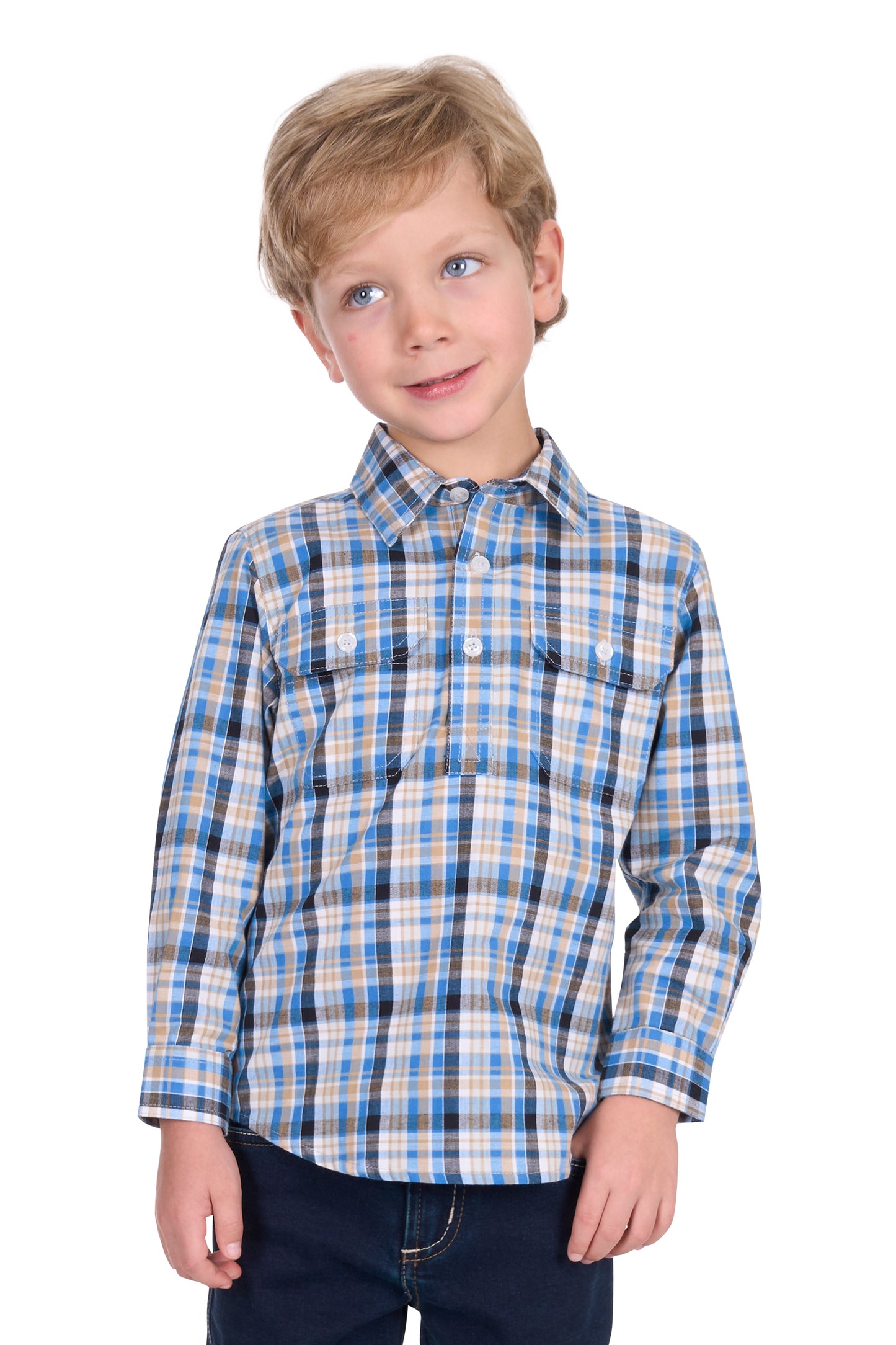 Hard Slog Kid's Gibson Half Placket Long Sleeve Shirt