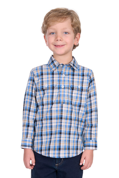 Hard Slog Kid's Gibson Half Placket Long Sleeve Shirt