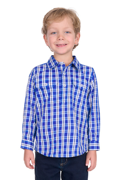 Hard Slog Kid's Levers Half Placket Long Sleeve Shirt