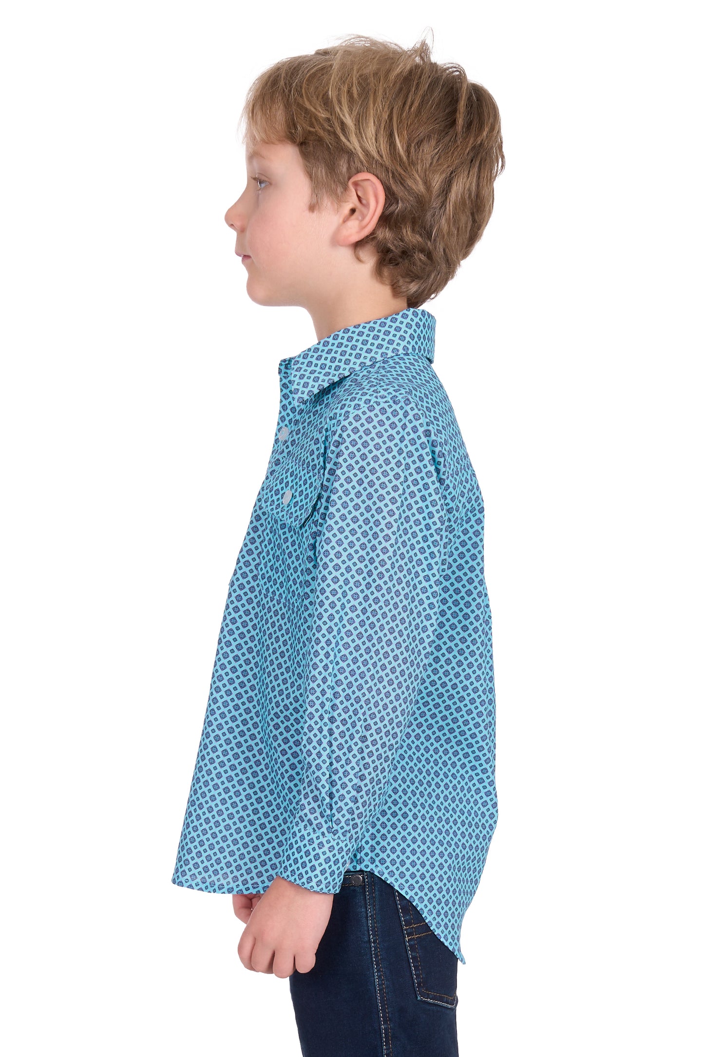 Hard Slog Kid's Lygon Half Placket Long Sleeve Shirt