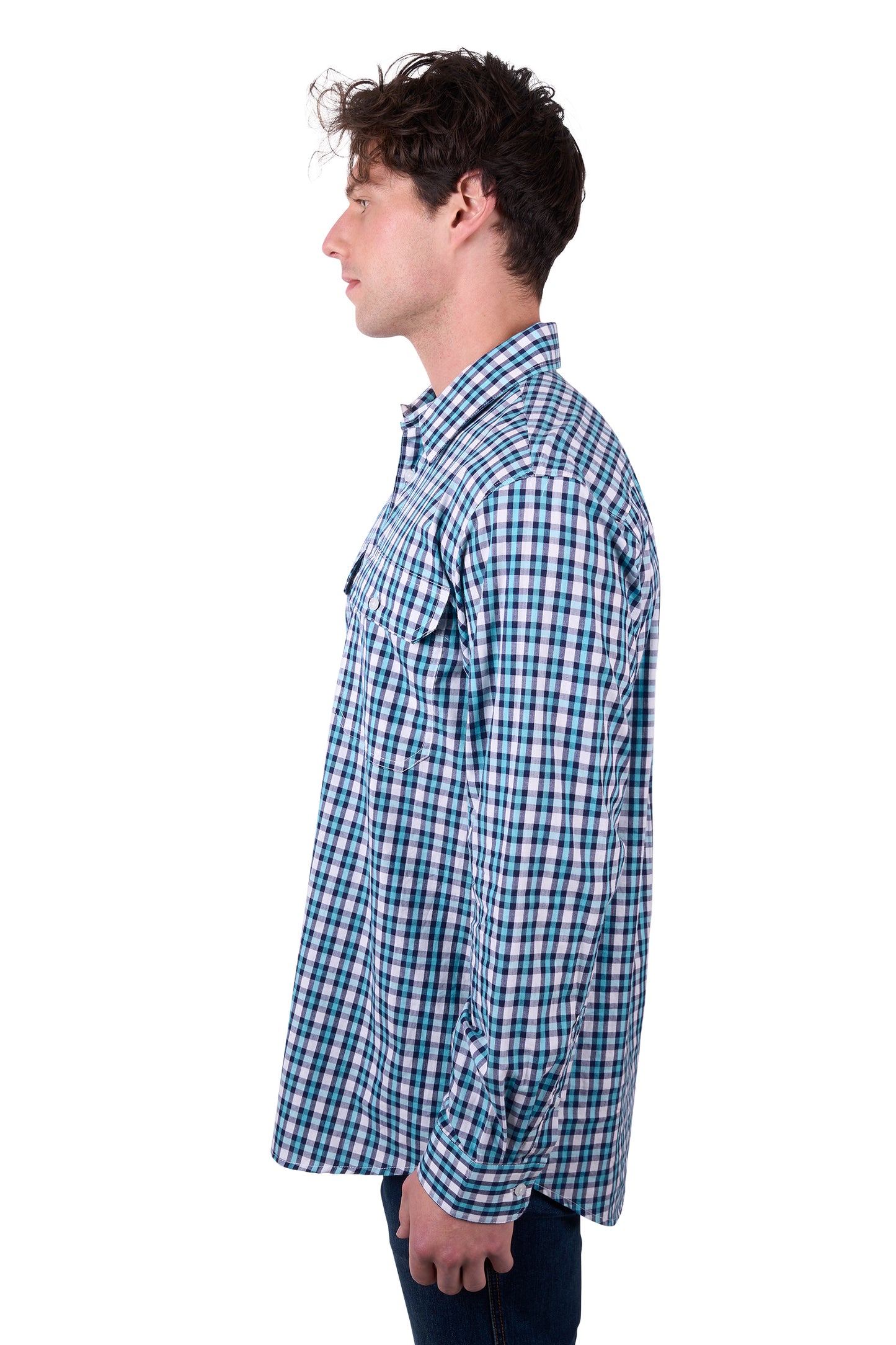 Hard Slog Mens Rui 1/2 Button Long Sleeve Shirt