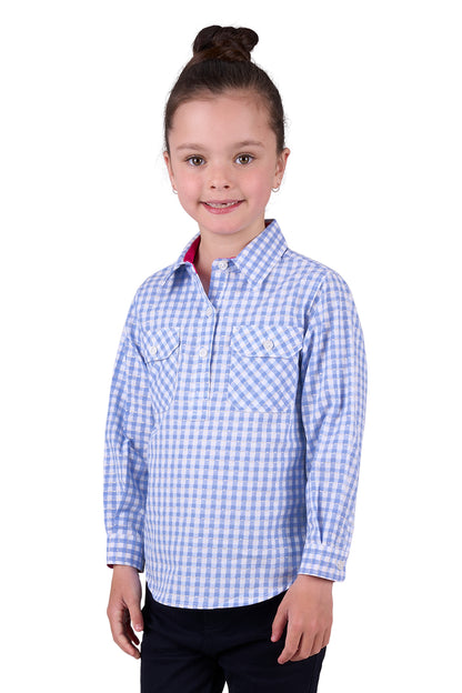 Hard Slog Girls Rux 1/2 Button Long Sleeve Shirt