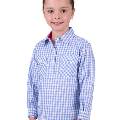 Hard Slog Girls Rux 1/2 Button Long Sleeve Shirt